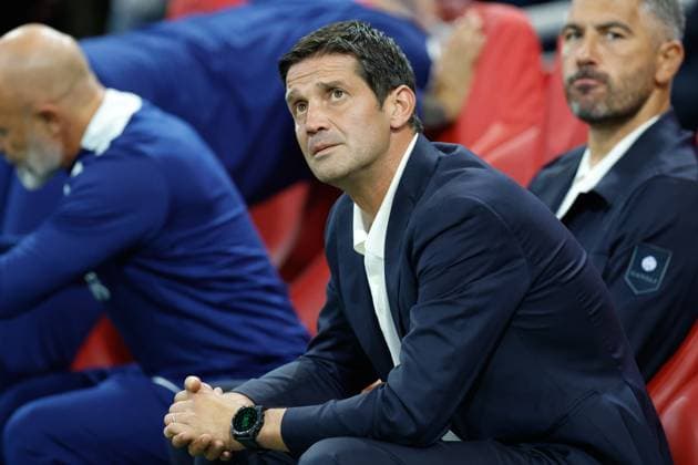 AMSTERDAM, 23-08-2025, Johan Cruijff ArenA ,season 2025 2026 , UEFA Champions League football , league phase, .Match between Ajax and Inter Milan , Picture shows Inter coach Cristian Chivu Ajax - Inter  x31065908x Copyright:
