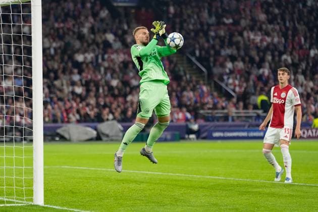AMSTERDAM, 23-08-2025, Johan Cruijff ArenA ,season 2025 2026 , UEFA Champions League football , league phase, .Match between Ajax and Inter Milan , Picture shows Ajax goalkeeper Vitezslav Jaros Ajax - Inter  x31066274x Copyright: