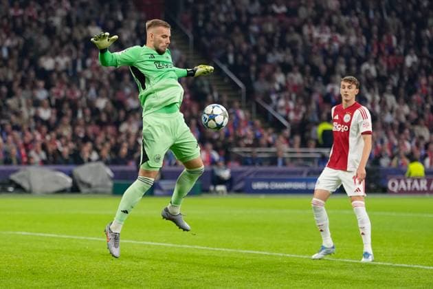 AMSTERDAM, 23-08-2025, Johan Cruijff ArenA ,season 2025 2026 , UEFA Champions League football , league phase, .Match between Ajax and Inter Milan , Picture shows Ajax goalkeeper Vitezslav Jaros Ajax - Inter  x31066275x Copyright: