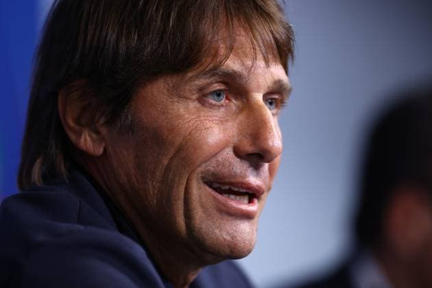 September 17, 2025, Manchester, Naples, England: Antonio Conte coach of Napoli during a press conference, PK, Pressekonferenz of the UEFA Champions League 2025 26 League Phase at Etihad Stadium on September 18, 2025 in Manchester, England Manchester England - ZUMAl131 20250917_zsp_l131_046 Copyright: xCiroxDexLucax