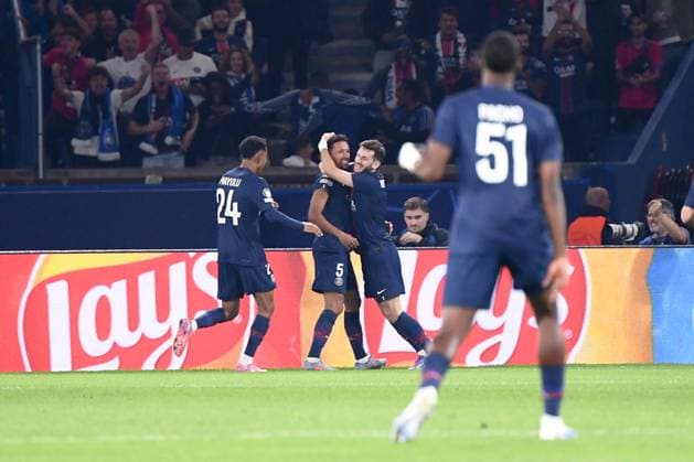 Paris Saint-Germain v Atalanta BC - UEFA Champions League 2025 2026 05 MARQUINHOS (psg) - 07 Khvicha KVARATSKHELIA (psg) during the UEFA Champions League 2025 2026 match between Paris and Atalanta at Parc des Princes on September 17, 2025 in Paris, France. Paris France  Copyright: xFEPx 776382821