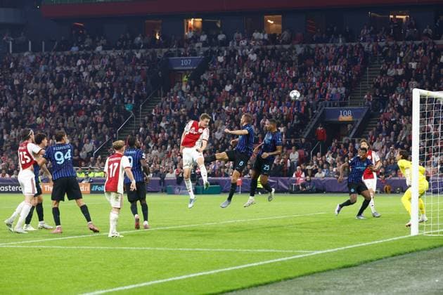 AMSTERDAM , 17-09-2025 , JohanCruyff Arena , season 2025 2026 , UEFA Champions League football , League phase Matchday 1 , match between Ajax and Inter Milan , picture shows Ajax player Youri Baas Ajax - Inter  x31066388x Copyright: