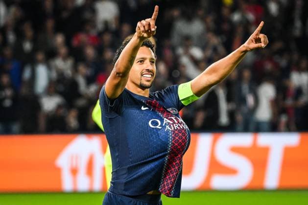September 17, 2025, Paris, France, France: MARQUINHOS of PSG celebrates his goal during the UEFA Champions League, League Phase MD1 match between Paris Saint-Germain and Atalanta BC at Parc des Princes Stadium on September 17, 2025 in Paris, France. Paris France - ZUMAm308 20250917_zsp_m308_003 Copyright: xMatthieuxMirvillex