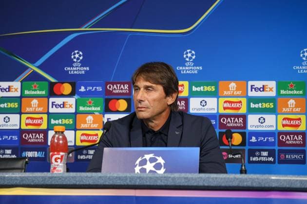 Manchester City vs. Napoli pre-match press conference, PK, Pressekonferenz Antonio Conte Head Coach of SSC Napoli during the pre-match press conference on September 17, 2025, in the Champions League between Manchester City and Napoli at the Etihad Stadium in Manchester. Munchester ETIHAD STADIUM Munchester Inghilterra Copyright: xFABIOxSASSOxFabioxSassox 2L8A1396