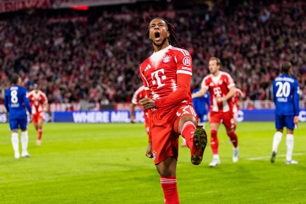 UEFA Champions League, FC Bayern Munich FC Chelsea 17 09 2025 Cheers after Trevoh Chalobah FC Chelseas own goal, 23 Michael Olise FC Bayern Munich, 17 to 1 0 UEFA Champions League, FC Bayern Munich FC Chelsea Munich, Allianz Arena on 17 09 2025 Copyright: xBEAUTIFULxSPORTS Wunderlx