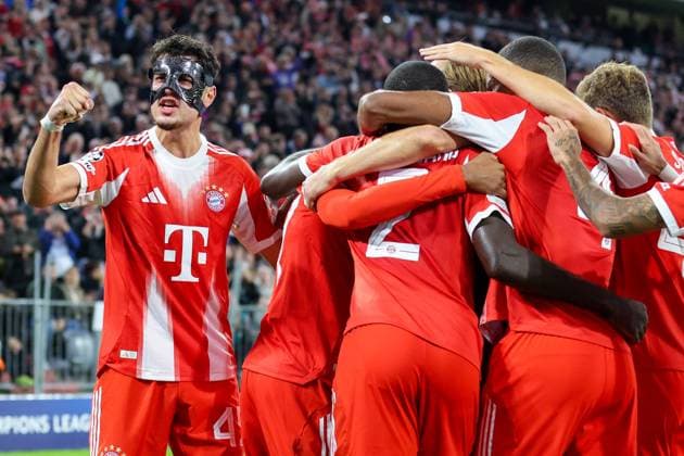 Soccer Champions League 1 Matchday FC Bayern Munich FC Chelsea on 17 09 2025 at the Allianz Arena in Munich Goal celebration for 1 0 by Michael Olise Munich xMSx
