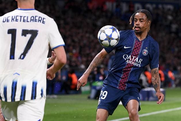 Paris Saint-Germain v Atalanta BC - UEFA Champions League 2025 2026 29 Bradley BARCOLA (psg) during the UEFA Champions League 2025 2026 match between Paris and Atalanta at Parc des Princes on September 17, 2025 in Paris, France. Paris France  Copyright: xFEPx 776382821