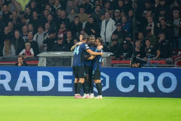 Ajax vs Inter Milan UEFA Champions League MD1 Thuram of Inter Milan celebrates after scoring against Ajax during the UEFA Champions League match at Johan Cruyff Arena in Amsterdam, Netherlands, on September 17, 2025. (Photo by Taisei Iwamoto) Copyright: xTaiseixIwamotox