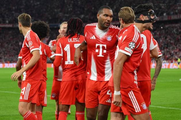 Foto IPP Luciano Adriani Monaco di Baviera 17 09 2025 Calcio Champions League 2025 2026 Bayern Monaco-Chelsea Nella foto: esultanza giocatori del Bayern al gol di Michael Olise Italy Photo Press - World Copyright Monaco di Baviera italy Italia ITALY  Copyright: xR4924_italyphotopressx