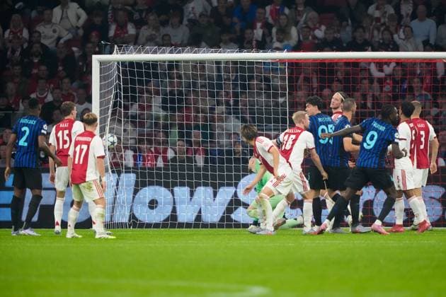 AMSTERDAM, 17-09-2025, Johan Cruijff ArenA ,season 2025 2026 , UEFA Champions League football , league phase, .Match between Ajax and Inter Milan , Picture shows Inter player Marcus Thuram scoring the 0-2 Ajax - Inter  x31067192x Copyright: