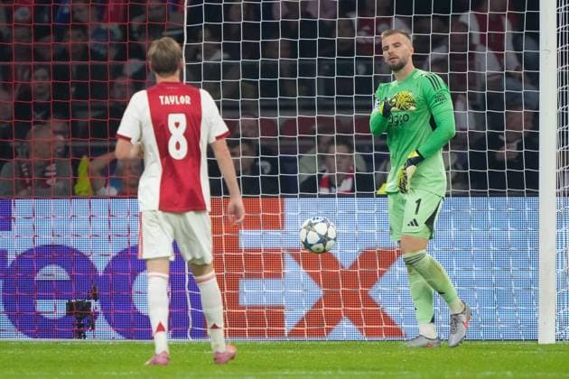 AMSTERDAM, 17-09-2025, Johan Cruijff ArenA ,season 2025 2026 , UEFA Champions League football , league phase, .Match between Ajax and Inter Milan , Picture shows Ajax goalkeeper Vitezslav Jaros Ajax - Inter  x31067195x Copyright: