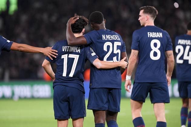 Paris Saint-Germain v Atalanta BC - UEFA Champions League 2025 2026 17 VITINHA (psg) - 25 Nuno MENDES (psg) during the UEFA Champions League 2025 2026 match between Paris and Atalanta at Parc des Princes on September 17, 2025 in Paris, France. Paris France  Copyright: xFEPx 776382821