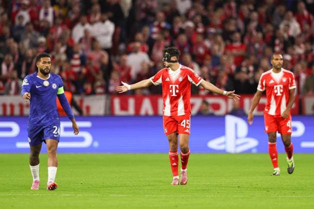 MONACHIUM 17.09.2025 PILKA NOZNA LIGA MISTRZOW UEFA SEZON 2025 2026 KOLEJKA 1 MECZ : BAYERN MONACHIUM - CHELSEA FC --- FOOTBALL UEFA CHAMPIONS LEAGUE SEASON 2025 2026 ROUND 1 MATCH : BAYERN MUNCHEN - CHELSEA FC NZ ALEKSANDAR PAVLOVIC REECE JAMES FOT. STANISLAW KLEPKA ARENA AKCJI NEWSPIX.PL --- newspix.pl POLAND OUT! 