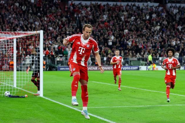 Soccer Champions League 1 Matchday FC Bayern Munich FC Chelsea on 17 09 2025 at the Allianz Arena in Munich Goal celebration for 2 0 by Harry Kane Munich xMSx