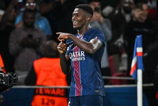 September 17, 2025, Paris, France, France: Nuno MENDES of PSG celebrates his goal during the UEFA Champions League, League Phase MD1 match between Paris Saint-Germain and Atalanta BC at Parc des Princes Stadium on September 17, 2025 in Paris, France. Paris France - ZUMAm308 20250917_zsp_m308_016 Copyright: xMatthieuxMirvillex