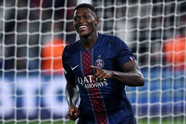 Mg Parigi (Francia) 17 09 2025 - Champions League Paris Saint Germain-Atalanta foto Matteo Gribaudi Image nella foto: esultanza gol Nuno Mendes 