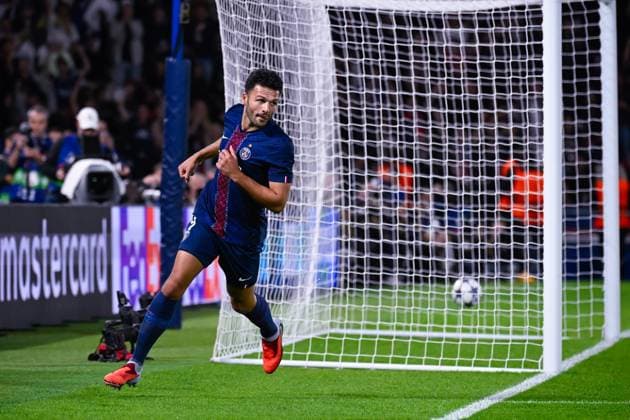 FOOTBALL : PSG vs Atalanta - Ligue des Champions - 17 09 2025 Goncalo Ramos ( 9 - PSG ) celebrates after scoring during the UEFA Champions League match between Paris Saint Germain and Atalanta BC at Parc Des Princes on September 17 , 2025 in Paris, France. ( Photo by Federico Pestellini PsnewZ ) - ParisFrance  Copyright: xFedericoxPestellinix