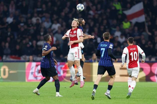 AMSTERDAM , 17-09-2025 , JohanCruyff Arena , season 2025 2026 , UEFA Champions League football , League phase Matchday 1 , match between Ajax and Inter Milan , picture shows Ajax player Kasper Dolberg Ajax - Inter  x31067606x Copyright: