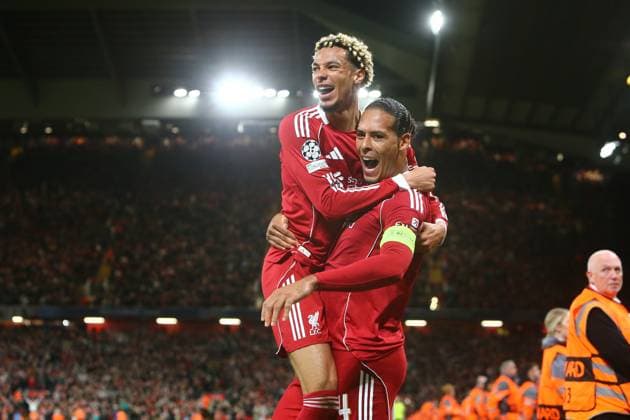 Virgil van Dijk of Liverpool celebrates scoring their sides third goal Liverpool v Atletico Madrid, UEFA Champions League, Group Stage, Football, Anfield, Liverpool, UK - 17 Sep 2025Liverpool Anfield United Kingdom EDITORIAL USE ONLY No use with unauthorised audio, video, data, fixture lists, club league logos or live services. Online in-match use limited to 120 images, no video emulation. No use in betting, games or single club league player publications. Copyright: xPhilxOldham Shutterstockx 15481355cc