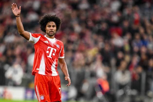 Serge Gnabry Bayern Munich gestures during the UEFA Champions League 2025 26 League Phase MD1 match between FC Bayern Munich and Chelsea FC at Football Arena Munich on September 17, 2025 in Munich, Germany Photo by Harry Langer DeFodi Images