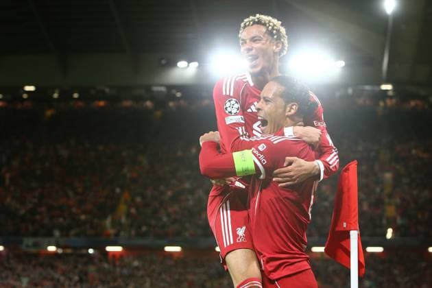 Virgil van Dijk of Liverpool celebrates scoring their sides third goal Liverpool v Atletico Madrid, UEFA Champions League, Group Stage, Football, Anfield, Liverpool, UK - 17 Sep 2025Liverpool Anfield United Kingdom EDITORIAL USE ONLY No use with unauthorised audio, video, data, fixture lists, club league logos or live services. Online in-match use limited to 120 images, no video emulation. No use in betting, games or single club league player publications.  Copyright: xPhilxOldham Shutterstockx 15481355cr