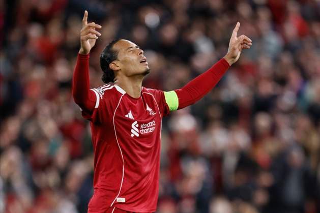 Liverpool FC v Atletico de Madrid - UEFA Champions League 2025 26 League Phase MD1 Virgil van Dijk of Liverpool celebrates after winning the UEFA Champions League 2025 26 League Phase MD1 match between Liverpool FC and Atletico de Madrid at Anfield on September 17, 2025 in Liverpool, England. Liverpool Anfield England United Kingdom Copyright: xRichardxSellers Sportsphoto APLx 14135155