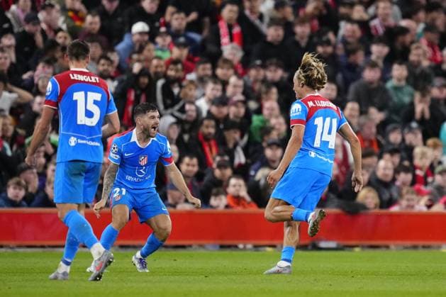 Liverpool FC v Atletico de Madrid - UEFA Champions League LIVERPOOL, UNITED KINGDOM - SEPTEMBER 17: Marcos Llorente central midfield of Atletico de Madrid and Spain celebrates after scoring his sides second goal during the UEFA Champions League 2025 26 League Phase MD1 match between Liverpool FC and Atletico de Madrid at Anfield on September 17, 2025 in Liverpool, United Kingdom. Jose Hernandez Anadolu Liverpool United Kingdom. Editorial use only. Please get in touch for any other usage.  Copyright: x2025xAnadoluxJosexHernandezx
