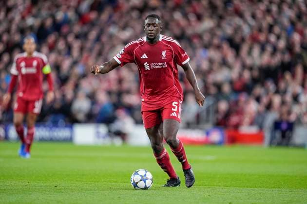 September 17, 2025, Liverpool, Liverpool, England: Ibrahima Konate of Liverpool FC in action during the UEFA Champions League 2025 26 League Phase MD1 match between Liverpool FC and Atletico de Madrid at Anfield on September 17, 2025, in Liverpool, England. Liverpool England - ZUMAa181 20250917_zaa_a181_036 Copyright: xDennisxAgyemanx