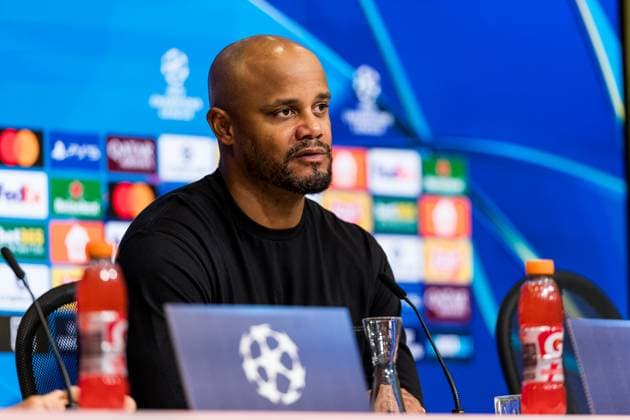 UEFA Champions League, FC Bayern Munich FC Chelsea 17 09 2025 Vincent Kompany Coach FC Bayern Munich during the press conference UEFA Champions League, FC Bayern Munich FC Chelsea Munich, Allianz Arena on 17 09 2025 Copyright: xBEAUTIFULxSPORTS Wunderlx