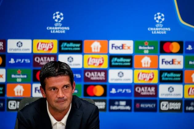AMSTERDAM, NETHERLANDS - SEPTEMBER 17: FC Internazionale head coach Cristian Chivu attends a press conference, PK, Pressekonferenz after the UEFA Champions League 2025 26 League Phase MD1 match between AFC Ajax and FC Internazionale Milano at Johan Cruijff Arena on September 17, 2025 in Amsterdam, Netherlands. (Photo by Rene Nijhuis) SPO  Copyright: xRenexNijhuis