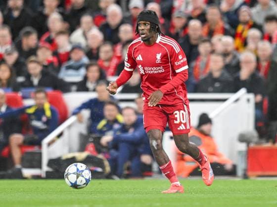 Liverpool v Atletico Madrid UEFA Champions League Jeremie Frimpong of Liverpool during the UEFA Champions League match at Anfield, Liverpool UK Newspapers OUT Copyright: xKarlxVallantinex FIL-22236-0043