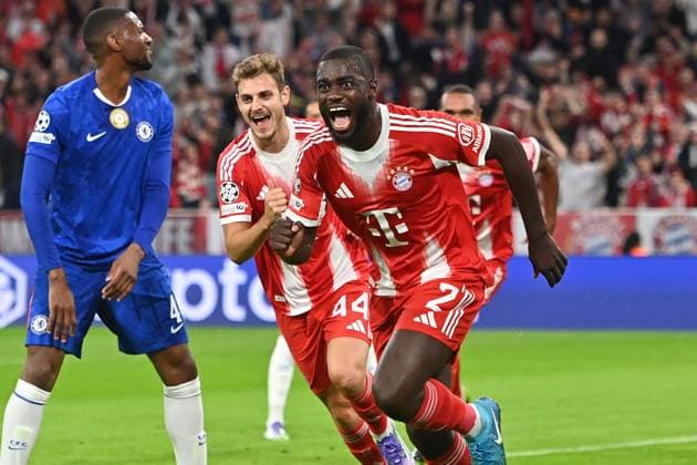 Dayot UPAMECANO Bayern Muenchen , Jubel,Freude,Begeisterung, Aktion, Fußball Champions League,Saison 2025 26 ,1 Spieltag FC Bayern Muenchen FC Chelsea 3 1 am 17 09 2025 A L L I A N Z A R E N A