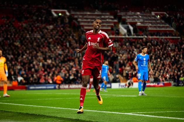 LIVERPOOL, ENGLAND - SEPTEMBER 17: Alexander Isak of Liverpool looks on during the UEFA Champions League 2025 26 League Phase MD1 match between Liverpool and Atletico Madrid at Anfield on September 17, 2025 in Liverpool, England. (Photo by Kobie Abbott Sports Press Photo) Copyright: xKobiexAbbottx Sportspressphoto_SPR27616