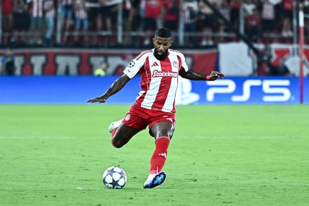 September 17, 2025, Piraeus, Piraeus, Greece: 23 RODINEI of Olympiacos in action during the UEFA Champions League, League Phase, Matchday 1 game between Olympiacos and Paphos FC at Georgios Karaiskakis Stadium on September 17, 2025, in Piraeus, Greece. Piraeus Greece - ZUMAk160 20250917_zip_k160_007 Copyright: xStefanosxKyriazisx