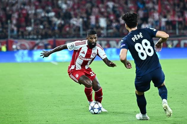 September 17, 2025, Piraeus, Piraeus, Greece: 23 RODINEI of Olympiacos in action during the UEFA Champions League, League Phase, Matchday 1 game between Olympiacos and Paphos FC at Georgios Karaiskakis Stadium on September 17, 2025, in Piraeus, Greece. Piraeus Greece - ZUMAk160 20250917_zip_k160_014 Copyright: xStefanosxKyriazisx