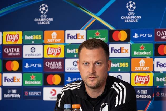 F.C. Copenhagen press conference, PK, Pressekonferenz Head coach Jacob Neestrup of F.C. Copenhagen attends a press conference ahead of the UEFA Champions League 2025 26 League Phase between F.C. Copenhagen and Bayer 04 Leverkusen at Parken Stadium. Copenhagen Denmark Copyright: xKristianxTuxenxLadegaardxBergx 17_09_2025_KTLB_FCK_press_07