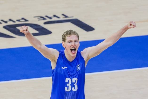 (250918) -- QUEZON CITY, Sept. 18, 2025 -- Fedor Ivanov of Finland celebrates after scoring during the pool C match between Finland and South Korea at the FIVB Men s World Championship, WM, Weltmeisterschaft 2025 in Quezon City, the Philippines, on Sept. 18, 2025. ) (SP)THE PHILIPPINES-QUEZON CITY-VOLLEYBALL-FIVB MEN S WORLD CHAMPIONSHIP 2025-FIN VS KOR RouellexUmali 