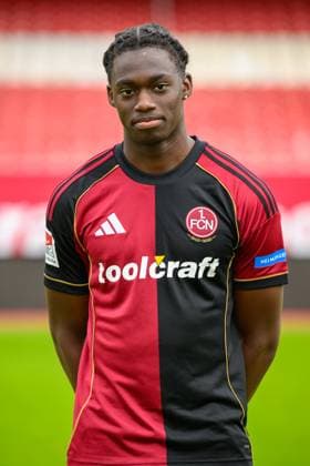 17 09 2025 1 FC Nuremberg FCN Club 2 Football Bundesliga BL Season 2025 2026 Photo appointment Portrait appointment Presentation Press appointment Single photo Single photo Portrait Portrait Headshot Mustapha Hindolo 22, 1 FC Nuremberg FCN
