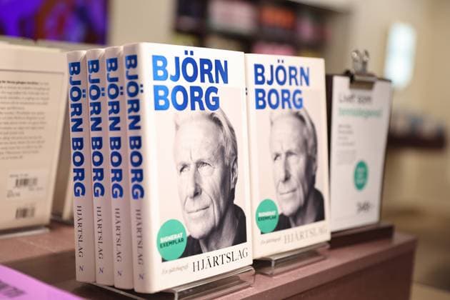 Tennis, Björn Borgs autobiography in a shop window in Stockholm