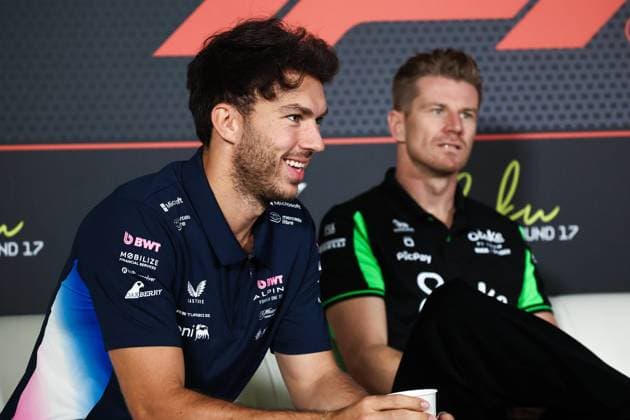F1 - AZERBAIJAN GRAND PRIX 2025 GASLY Pierre (fra), Alpine F1 Team A525, portrait and HULKENBERG Nico (ger), Stake F1 Team Kick C45, portrait press conference, PK, Pressekonferenz during the 2025 Formula 1 Qatar Airways Azerbaijan Grand Prix, 17th round of the 2025 FIA Formula One World Championship, WM, Weltmeisterschaft from September 19 to 21, 2025 on the Baku City Circuit, in Baku, Azerbaijan - BakuAzerbaijan Copyright: xEricxAlonsox