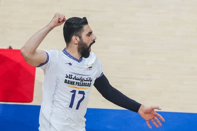 (250918) -- PASAY CITY, Sept. 18, 2025 -- Ali Hajipour MoghadDam FaroUji of Iran celebrates during the pool A match between Iran and the Philippines at the FIVB Men s World Championship, WM, Weltmeisterschaft 2025 in Pasay City, the Philippines, on Sept. 18, 2025. ) (SP)THE PHILIPPINES-PASAY CITY-VOLLEYBALL-FIVB MEN S WORLD CHAMPIONSHIP 2025 ROUELLExUMALI 