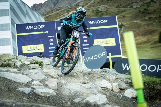 Whoop UCI Mountainbikeworldcup Downhill Lenzerheide BALANCHE Camille YETI FOX FACTORY RACE TEAMat Whoop UCI Mountainbikeworldcup Downhill Lenzerheide, 18 09 2025,in Lenzerheide,SUI Foto Sebastian Sternemannat Whoop UCI Mountainbikeworldcup Downhill Lenzerheide, 18 09 2025,in Lenzerheide,SUI Foto Sebastian Sternemann