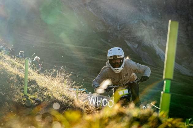 Whoop UCI Mountainbikeworldcup Downhill Lenzerheide ZIERL Rosa CUBE FACTORY RACINGat Whoop UCI Mountainbikeworldcup Downhill Lenzerheide, 18 09 2025,in Lenzerheide,SUI Photo Sebastian Sternemannat Whoop UCI Mountainbikeworldcup Downhill Lenzerheide, 18 09 2025,in Lenzerheide,SUI Photo Sebastian Sternemann