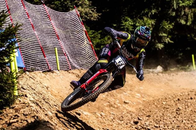 Whoop UCI Mountainbikeworldcup Downhill Lenzerheide CABIROU Marine CANYON CLLCTV FACTORY TEAMat Whoop UCI Mountainbikeworldcup Downhill Lenzerheide, 18.09.2025,in Lenzerheide,SUI Foto: Sebastian Sternemannat Whoop UCI Mountainbikeworldcup Downhill Lenzerheide, 18.09.2025,in Lenzerheide,SUI Foto: Sebastian Sternemann