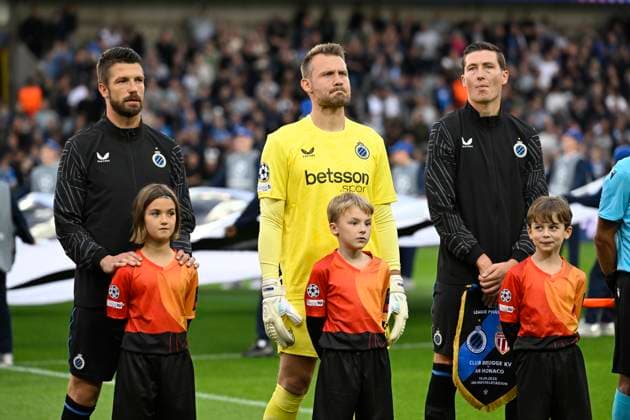 Club Brugge v Monaco - UEFA Champions League BRUGGE, BELGIUM - SEPTEMBER 18 : Mechele Brandon defender of Club Brugge, Mignolet Simon goalkeeper of Club Brugge, Vanaken Hans midfielder of Club Brugge during the UEFA Champions League 2025 26 League Phase MD1 match between Club Brugge and Monaco on September 18, 2025 in Brugge, Belgium, 18 09 2025 Brugge Belgium  Copyright: xNicoxVereeckenx