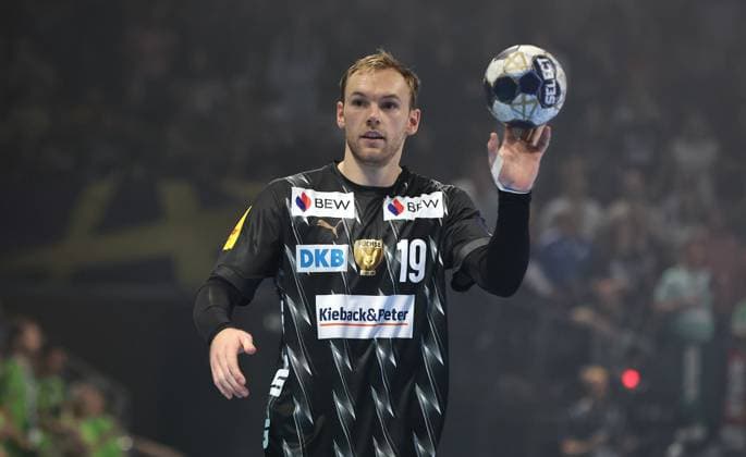 Mathias Gidsel on the ball Action upper body Sport Handball CL Champions League Champions League Men 2 Matchday Season 2025 2026 18 09 2025 Füchse Berlin vs Aalborg Handbold in the Max Schmeling Halle