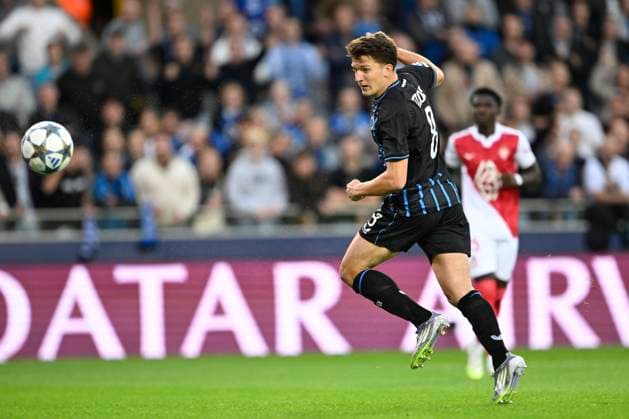 Club Brugge v Monaco - UEFA Champions League BRUGGE, BELGIUM - SEPTEMBER 18 : Tzolis Christos forward of Club Brugge missing an opportunity during the UEFA Champions League 2025 26 League Phase MD1 match between Club Brugge and Monaco on September 18, 2025 in Brugge, Belgium, 18 09 2025 Brugge Belgium  Copyright: xNicoxVereeckenx