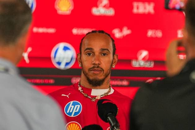 Formula 1 Qatar Airways Azerbaijan Grand Prix 2025 Romain MATHON OVERTAKE MAXPPP - Baku 18 09 2025 44 HAMILTON Lewis (gbr), Scuderia Ferrari HP, portrait at the Formula 1 Qatar Airways Azerbaijan Grand Prix 2025, the 17th round of the 2025 FIA Formula 1 World Championship, WM, Weltmeisterschaft at the Baku City Circuit in Baku, Azerbaijan, from 18 to 21 September 2025 Baku Baku City Circuit Azerbaijan  Copyright: xOVERTAKE MAXPPPxRomainxMATHONx OVT202509185208 OVT202509185208
