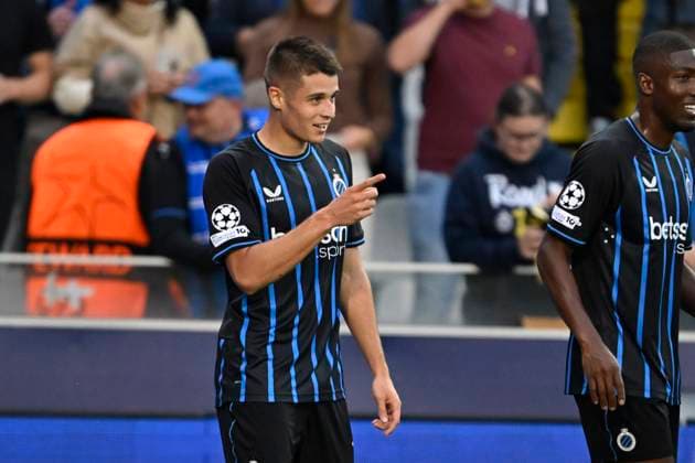 Club Brugge v Monaco - UEFA Champions League BRUGGE, BELGIUM - SEPTEMBER 18 : Tresoldi Nicolo forward of Club Brugge celebrates scoring a goal during the UEFA Champions League 2025 26 League Phase MD1 match between Club Brugge and Monaco on September 18, 2025 in Brugge, Belgium, 18 09 2025 Brugge Belgium  Copyright: xNicoxVereeckenx