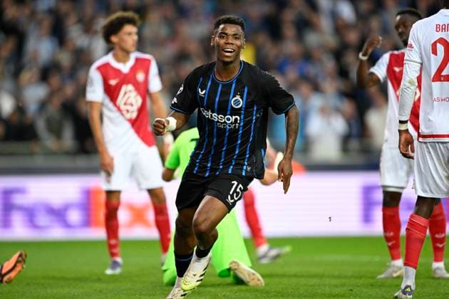 Club Brugge v Monaco - UEFA Champions League BRUGGE, BELGIUM - SEPTEMBER 18 : Onyedika Nwadike Raphael midfielder of Club Brugge celebrates scoring a goal during the UEFA Champions League 2025 26 League Phase MD1 match between Club Brugge and Monaco on September 18, 2025 in Brugge, Belgium, 18 09 2025 Brugge Belgium  Copyright: xNicoxVereeckenx